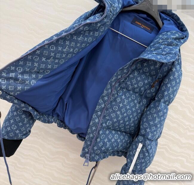 Modern Classic Louis Vuitton Denim Down Jacket LV120237 Blue 2025