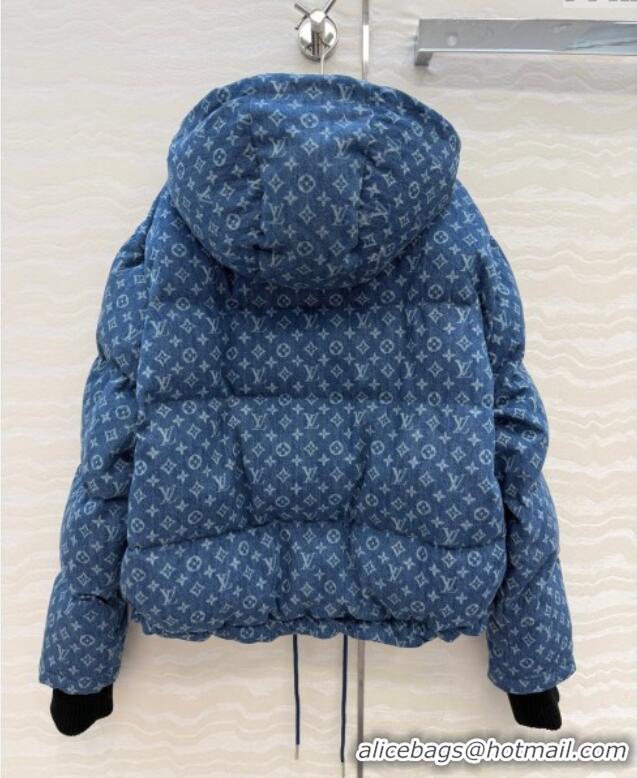 Modern Classic Louis Vuitton Denim Down Jacket LV120237 Blue 2025