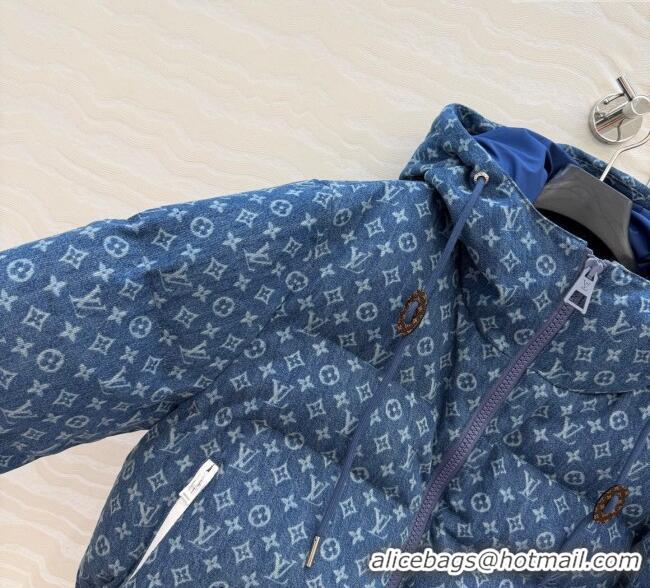 Modern Classic Louis Vuitton Denim Down Jacket LV120237 Blue 2025