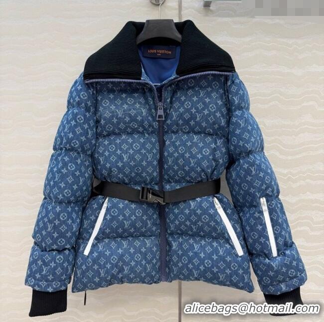 Grade Quality Louis Vuitton Denim Down Jacket LV120238 Blue 2025