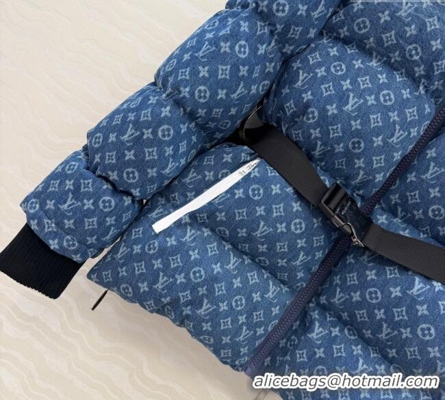 Grade Quality Louis Vuitton Denim Down Jacket LV120238 Blue 2025