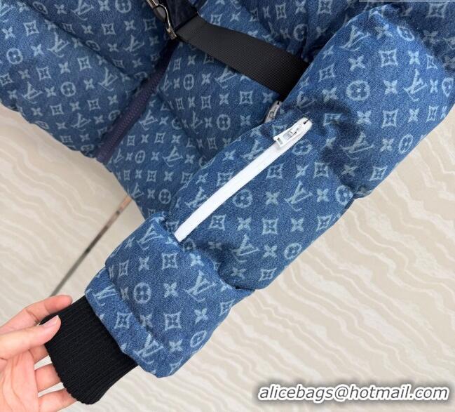 Grade Quality Louis Vuitton Denim Down Jacket LV120238 Blue 2025