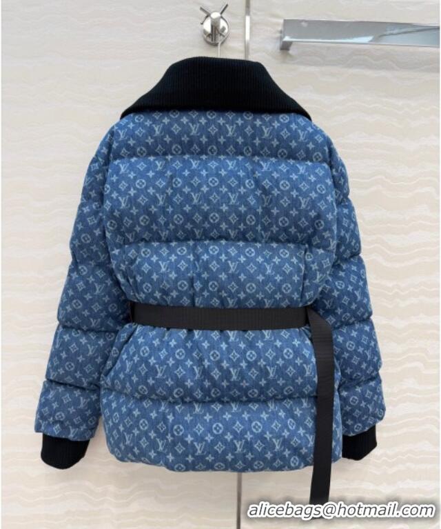 Grade Quality Louis Vuitton Denim Down Jacket LV120238 Blue 2025