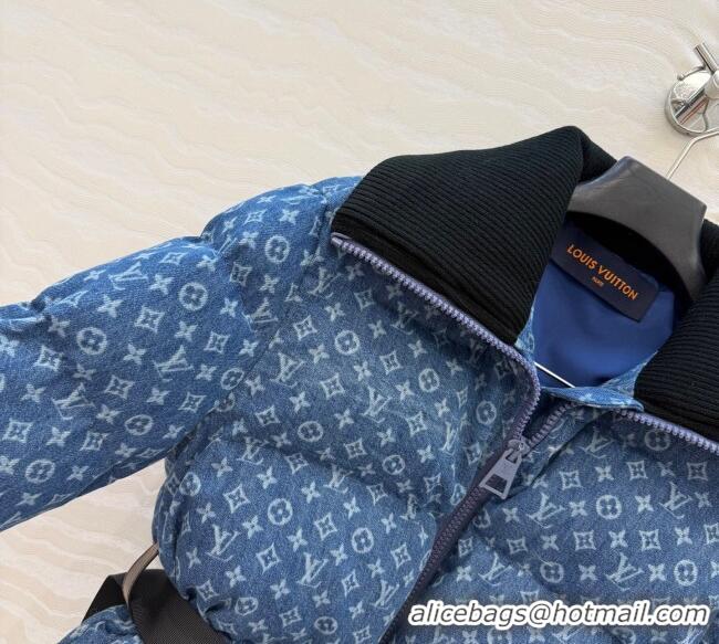 Grade Quality Louis Vuitton Denim Down Jacket LV120238 Blue 2025