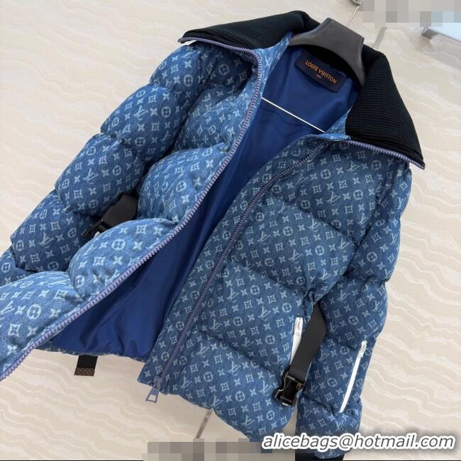 Grade Quality Louis Vuitton Denim Down Jacket LV120238 Blue 2025