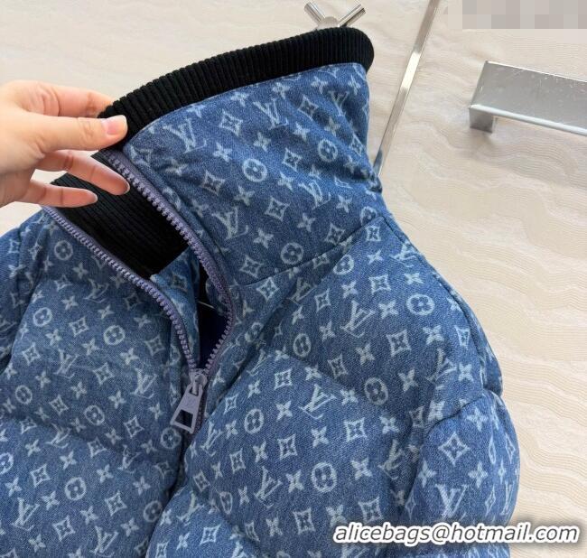 Grade Quality Louis Vuitton Denim Down Jacket LV120238 Blue 2025