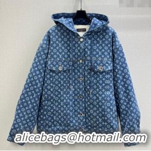 New Fashion Louis Vuitton Denim Padded Jacket LV120237 Blue 2025