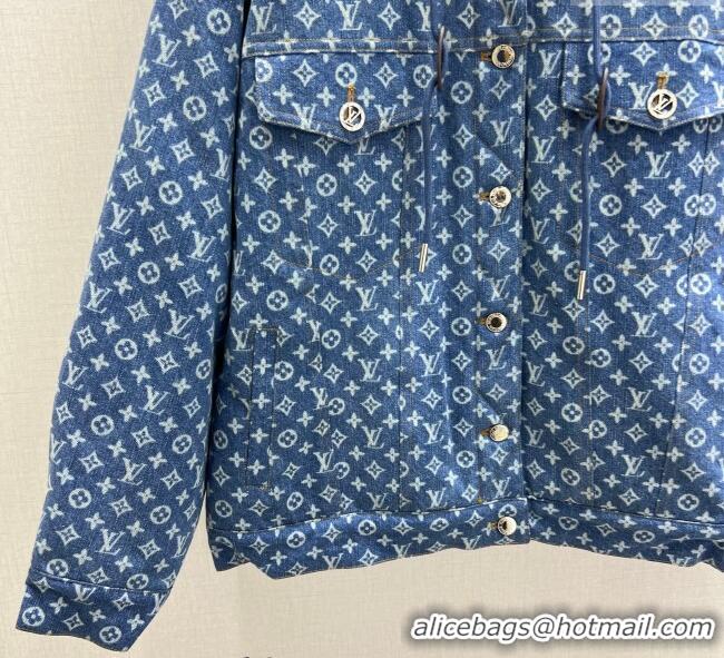 New Fashion Louis Vuitton Denim Padded Jacket LV120237 Blue 2025