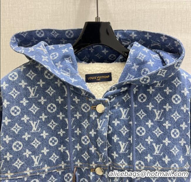 New Fashion Louis Vuitton Denim Padded Jacket LV120237 Blue 2025