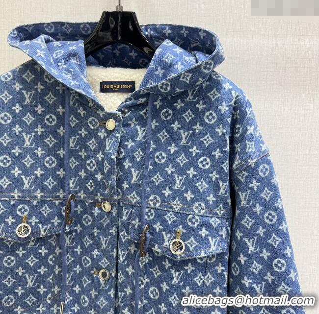 New Fashion Louis Vuitton Denim Padded Jacket LV120237 Blue 2025
