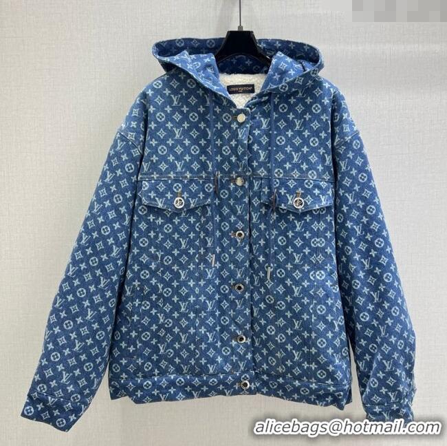 New Fashion Louis Vuitton Denim Padded Jacket LV120237 Blue 2025