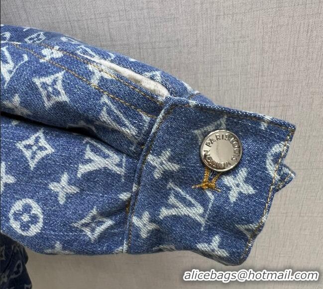 New Fashion Louis Vuitton Denim Padded Jacket LV120237 Blue 2025