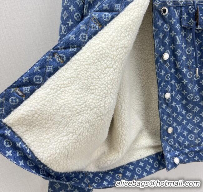 New Fashion Louis Vuitton Denim Padded Jacket LV120237 Blue 2025