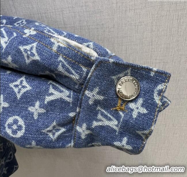 New Fashion Louis Vuitton Denim Padded Jacket LV120237 Blue 2025