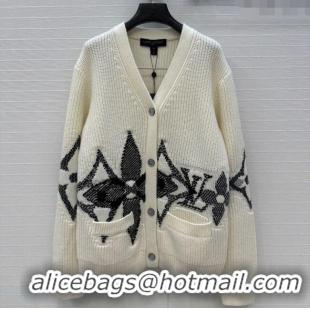 Top Quality Louis Vuitton Wool Cashmere Cardigan LV120245 White 2025