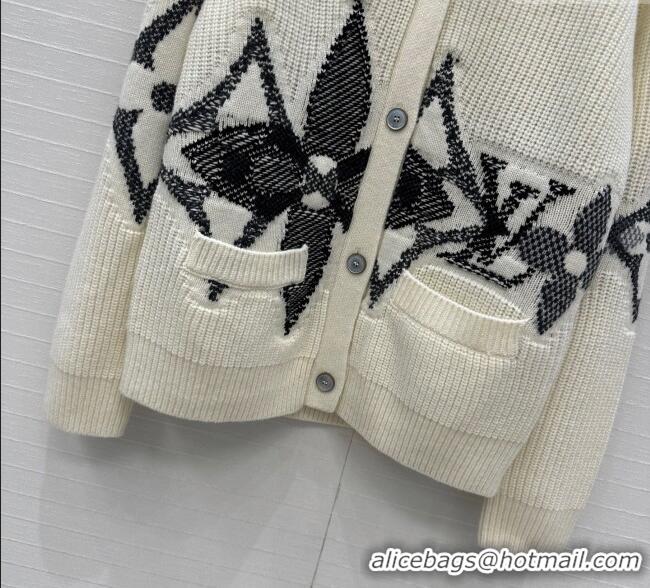 Top Quality Louis Vuitton Wool Cashmere Cardigan LV120245 White 2025
