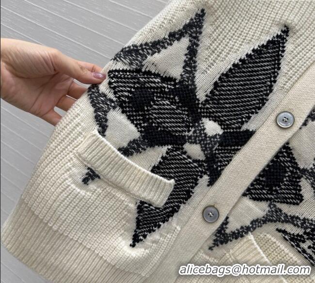 Top Quality Louis Vuitton Wool Cashmere Cardigan LV120245 White 2025