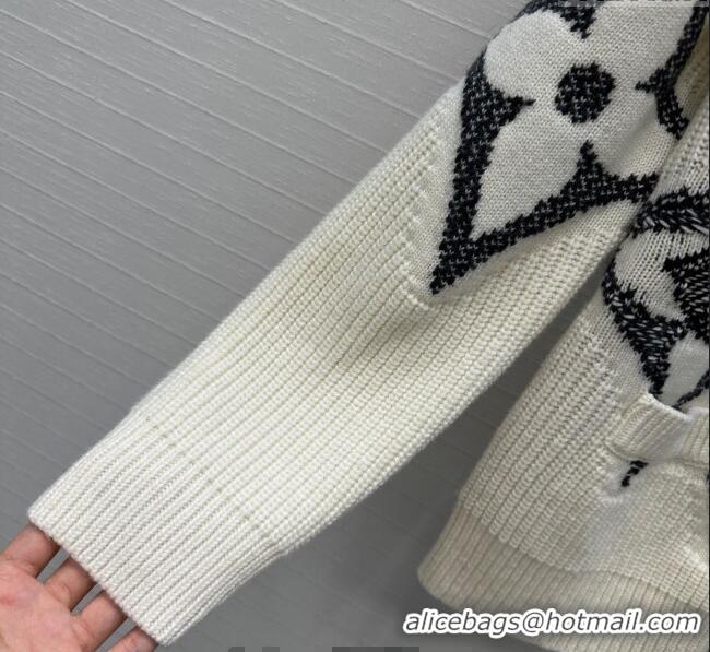Top Quality Louis Vuitton Wool Cashmere Cardigan LV120245 White 2025