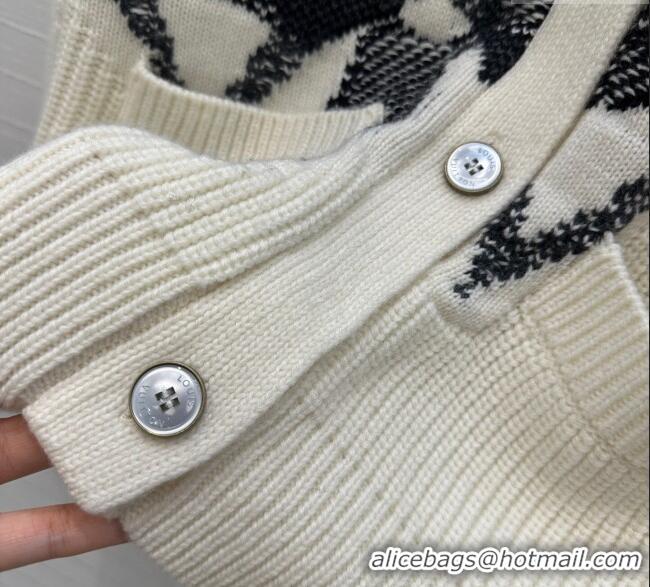 Top Quality Louis Vuitton Wool Cashmere Cardigan LV120245 White 2025