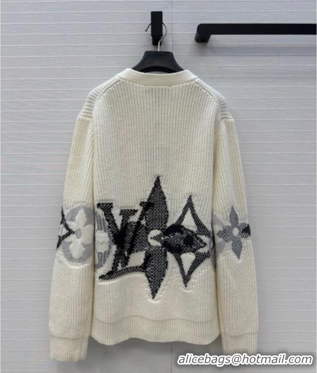 Top Quality Louis Vuitton Wool Cashmere Cardigan LV120245 White 2025