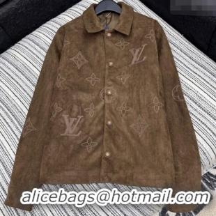 Unique Style Louis Vuitton Suede Jacket LV120255 Brown 2025
