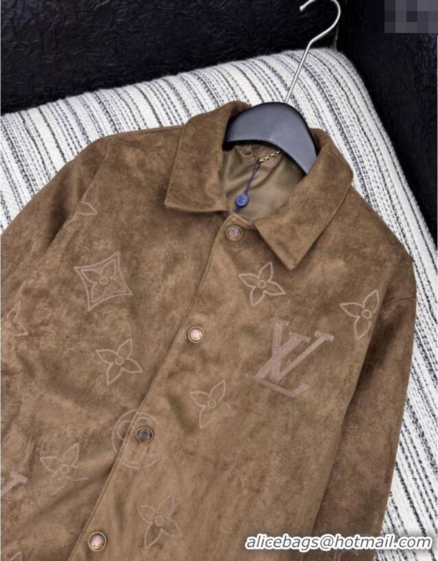 Unique Style Louis Vuitton Suede Jacket LV120255 Brown 2025