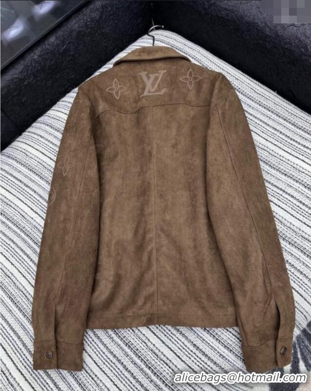 Unique Style Louis Vuitton Suede Jacket LV120255 Brown 2025