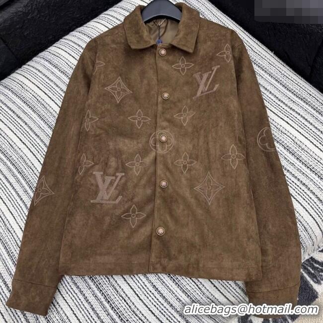 Unique Style Louis Vuitton Suede Jacket LV120255 Brown 2025