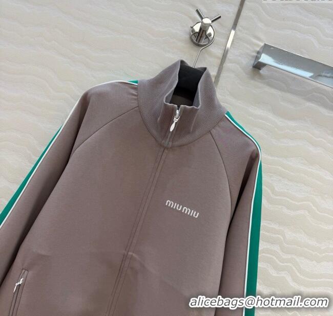 Super Quality Miu Miu Cotton Jacket MM120101 Grey/Green Web 2025