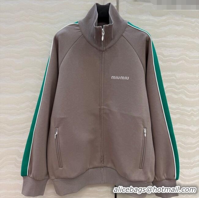 Super Quality Miu Miu Cotton Jacket MM120101 Grey/Green Web 2025