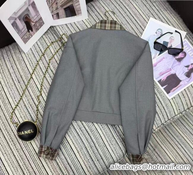 ​Top Grade Miu Miu Jacket and Skirt Set MM1204 Grey 2025