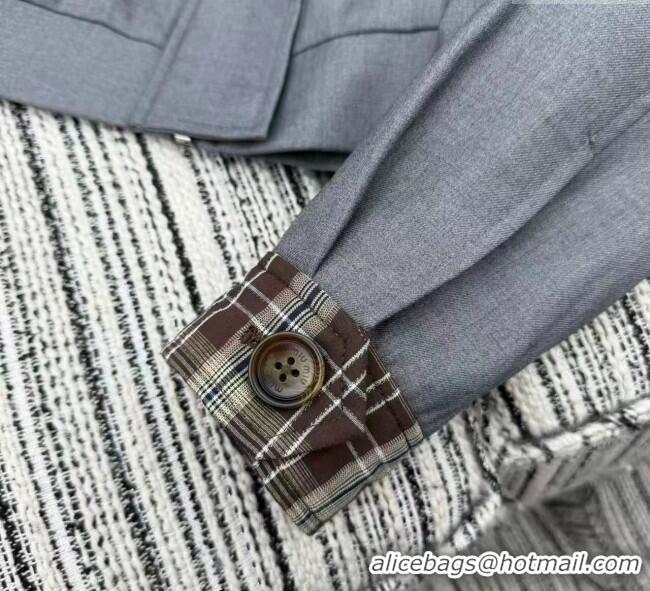 ​Top Grade Miu Miu Jacket and Skirt Set MM1204 Grey 2025