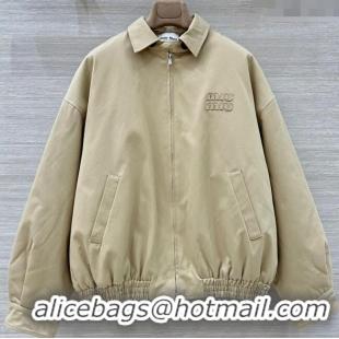 Top Design Miu Miu Padded Jacket MM1205 Beige 2025