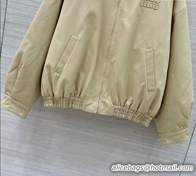 Top Design Miu Miu Padded Jacket MM1205 Beige 2025