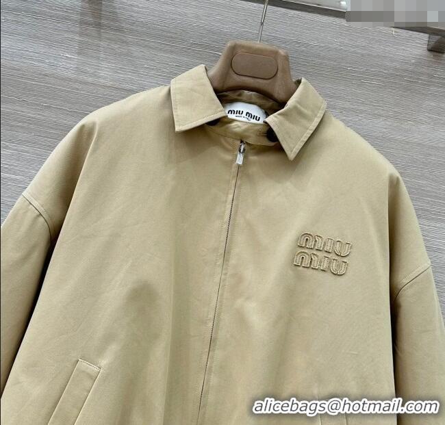 Top Design Miu Miu Padded Jacket MM1205 Beige 2025