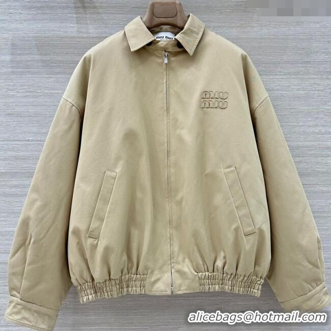 Top Design Miu Miu Padded Jacket MM1205 Beige 2025