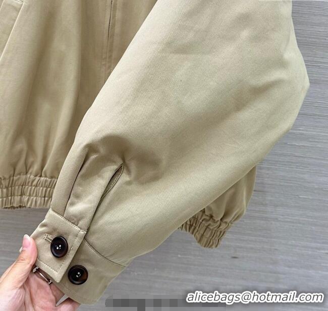 Top Design Miu Miu Padded Jacket MM1205 Beige 2025