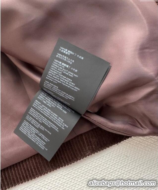 Buy Discount Miu Miu Corduroy and Suede Jacket MM120107 Brown 2025