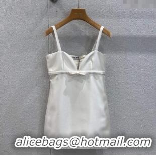​Grade Design Miu Miu Wool Silk Dress with Bow MM120108 White 2025