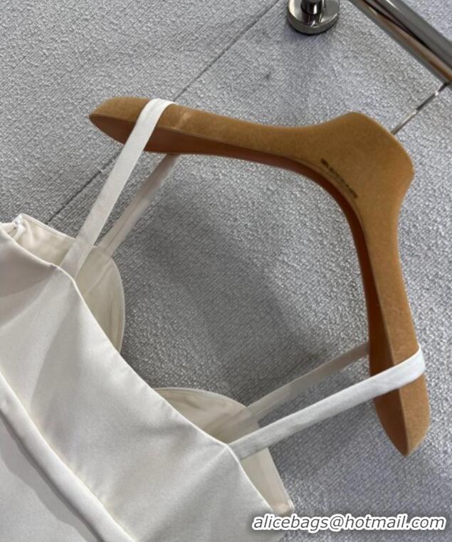 ​Grade Design Miu Miu Wool Silk Dress with Bow MM120108 White 2025