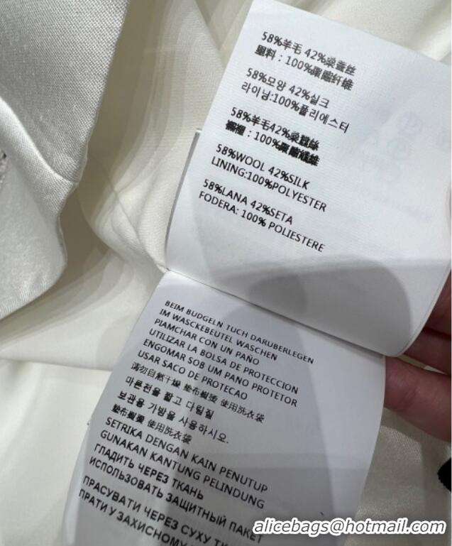 ​Grade Design Miu Miu Wool Silk Dress with Bow MM120108 White 2025