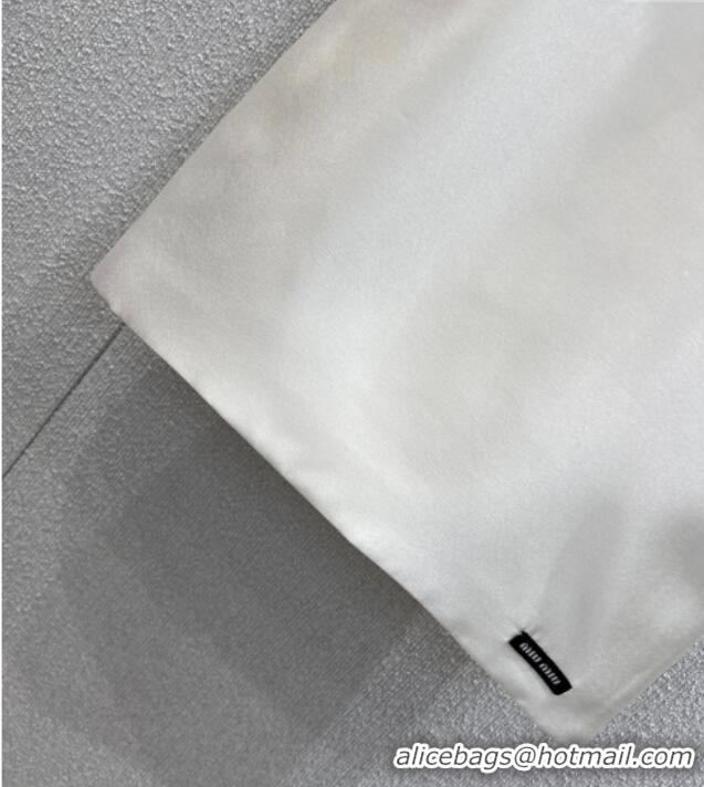 ​Grade Design Miu Miu Wool Silk Dress with Bow MM120108 White 2025