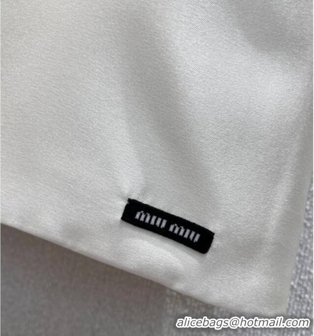 ​Grade Design Miu Miu Wool Silk Dress with Bow MM120108 White 2025