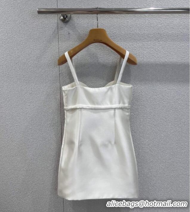 ​Grade Design Miu Miu Wool Silk Dress with Bow MM120108 White 2025