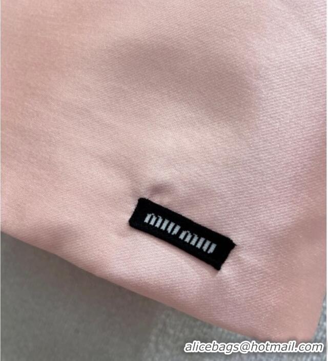 Top Design Miu Miu Wool Silk Dress with Bow with Bow MM120108 Pink 2025