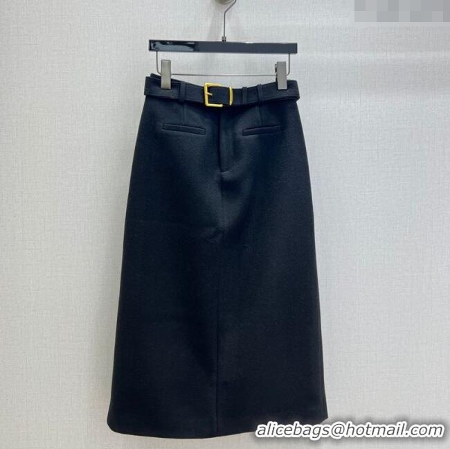 Good Taste Miu Miu Wool Blend Skirt MM1202 Black 2025