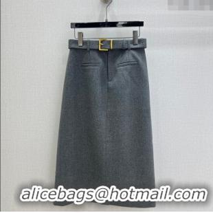 Traditional Discount Miu Miu Wool Blend Skirt MM1202 Grey 2025