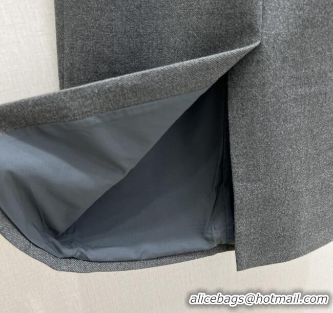 Traditional Discount Miu Miu Wool Blend Skirt MM1202 Grey 2025