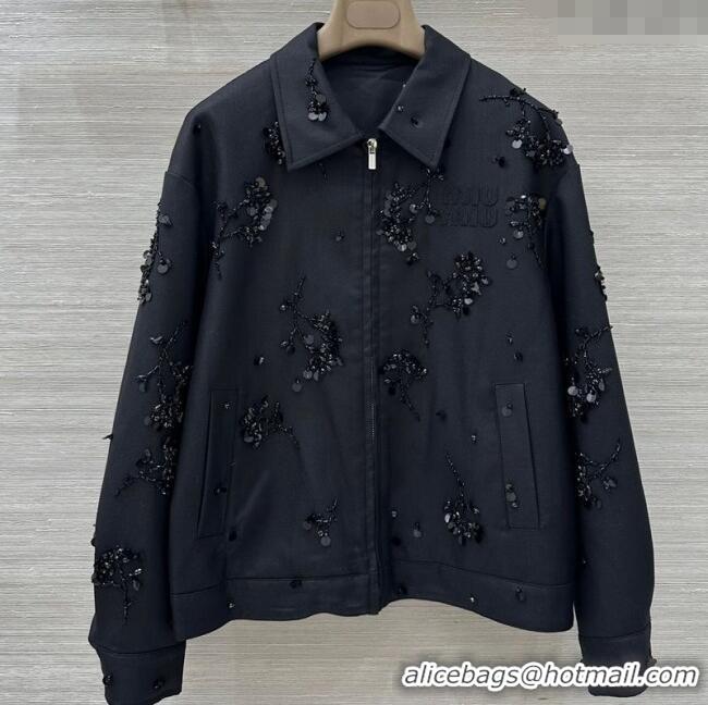 Top Grade Discount Miu Miu Charm Jacket MM120211 Black 2025