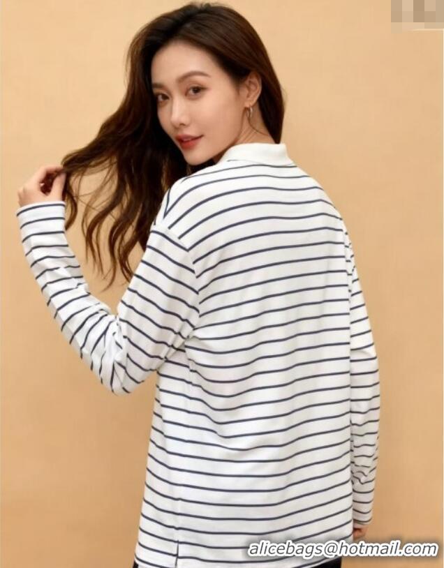 Unique Grade Miu Miu Striped Polo Shirt MM120214 White 2025